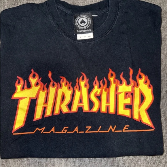Thrasher Flame T-shirt black size S - Picture 1 of 2
